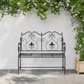 vidaXL Záhradná lavička 2 -Seater 104 x 54 x 93 cm Oceľ Čierna