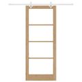 vidaXL Posuvné dvere 86 x 211 cm Masívne borovicové drevo a sklo
