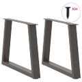 vidaXL Nohy konferenčného stolíka v tvare V, 2 ks, antracitové, 60 x (42-43,3) cm, oceľ