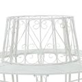vidaXL Stromová lavička 8-Počet miest Ø 160 x 89 cm Oceľ Antická biela