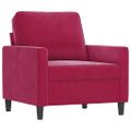 vidaXL Kreslo vínovo-červené 60 cm zamat