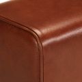 vidaXL Gymnastická lavica 38 cm, hnedá, pravá koža a mangový masív