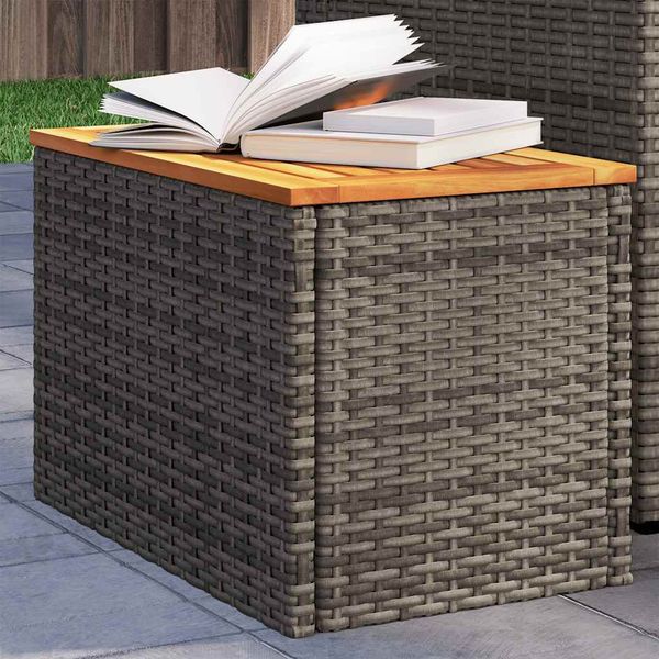 vidaXL Záhradné príručné stolíky 2 ks sivé 55x34x37 cm polyratan masív