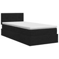 vidaXL Postel s úložným prostorem a matrací Čierna 90 x 190 cm Zamat