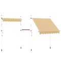vidaXL Ručne zaťahovacia markíza, 200 cm, žlto-modré pásiky