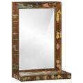 vidaXL Kúpeľňové zrkadlo Hnedá 50 x 22 x 70 cm Masívne obnovené drevo