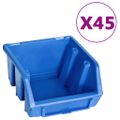 vidaXL 48dielna súprava úložných košov s nástennými panelmi modro-čierna