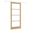 vidaXL Posuvné dvere 93 x 211 cm Masívne borovicové drevo a sklo