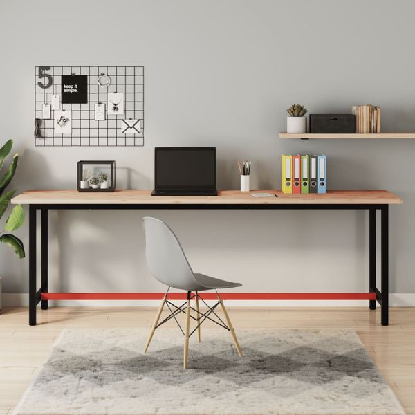 vidaXL Pracovný stôl 220x55x81,5 cm masívny buk a kov