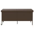 vidaXL Záhradný úložný box s kolieskami Hnedý 160x55x75 cm Poly Rattan