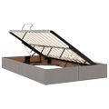vidaXL Postel s úložným prostorem a matrací Sivohnedá 120 x 200 cm
