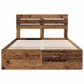 vidaXL Rám postele Staré drevo 150 x 200 cm Masívne borovicové drevo