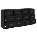 vidaXL Komody 2 ks Čierny dub 70 x 35,5 x 67,5 cm Kompozitné drevo