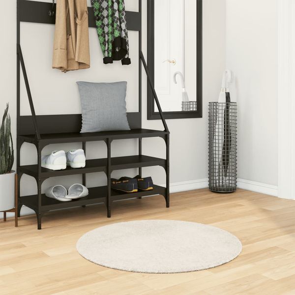 vidaXL Koberec ISTAN vysoký vlas lesklý vzhľad krémový Ø 80 cm