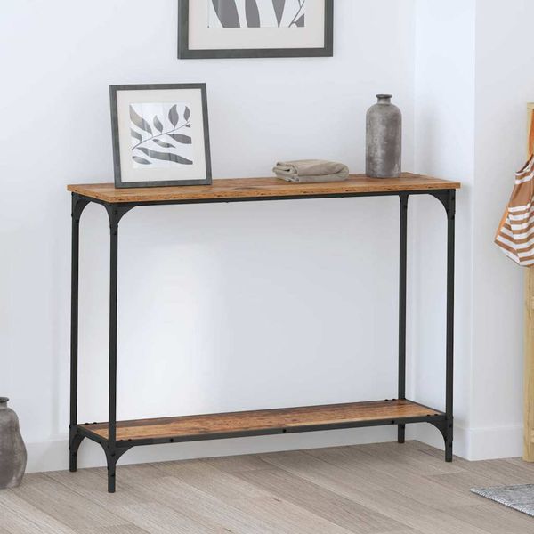 vidaXL Konzolový stôl Staré drevo 101 x 30.5 x 75 cm Kompozitné drevo