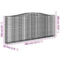 vidaXL Oblúkové gabiónové koše 15 ks 400x30x160/180 pozinkované železo