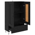 vidaXL Highboard Čierny dub 69,5 x 31 x 115 cm Kompozitné drevo