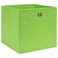 vidaXL Úložné boxy 4 ks, netkaná textília 28x28x28 cm, zelené