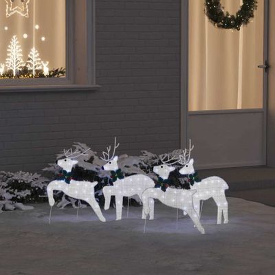 vidaXL LED Soby 4 pcs Strieborná látka