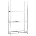 vidaXL 3-posch. stojany na pneumatiky 4ks strieborné 110x40x200cm oceľ