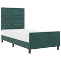 vidaXL Posteľ s pružinovým rámom Tmavozelená 100 x 200 cm Zamat