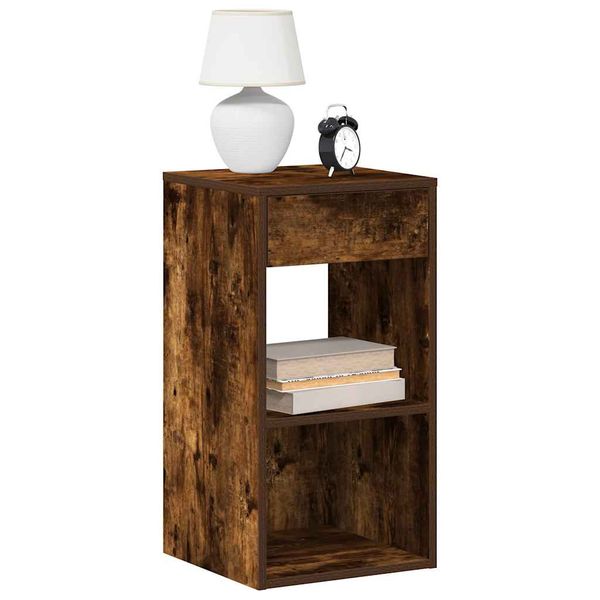 vidaXL Nočné skrinky so zásuvkou 2 ks tmavý dub 35x34x66,5 cm
