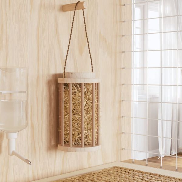 vidaXL Kŕmidlo na seno pre králiky Ø15x25,5 cm jedľový masív