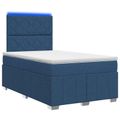 vidaXL LED boxspring posteľ s matracom Modrá 120 x 190 cm Látka