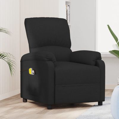 vidaXL Elektrické masážne kreslo čierne látkové