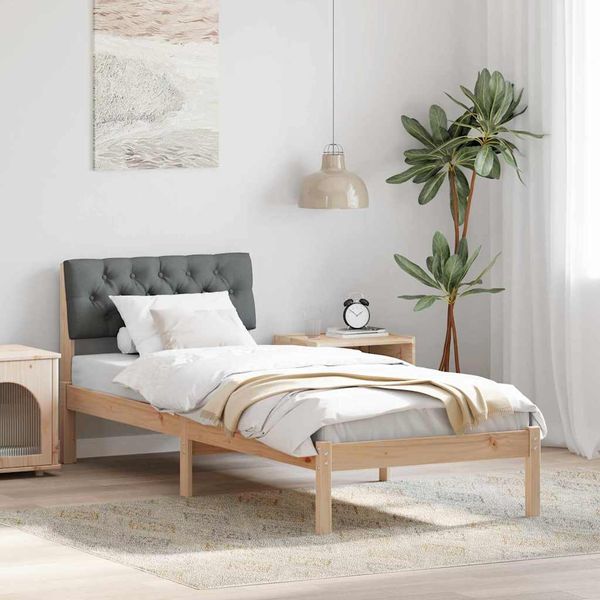 vidaXL Rám postele hnedá a tmavosivá 80 x 200 cm Borovicový masív