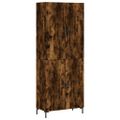 vidaXL Vysoká skrinka dymový dub 69,5x34x180 cm spracované drevo