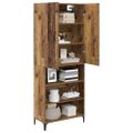vidaXL Highboard Staré drevo 69,5 x 34 x 180 cm Kompozitné drevo