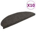 vidaXL Schodové rohože, samolepiace, 10 ks, 65x21x4 cm, antracitové, polkruhové, veľké