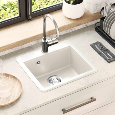 vidaXL Drez Biela 470 x 440 mm Granite