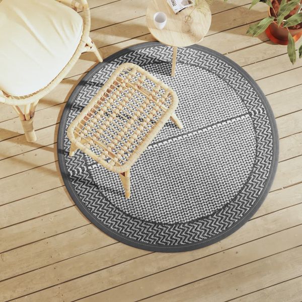 vidaXL Vonkajší koberec ARAKIL sivý Ø120 cm PP