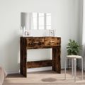 vidaXL Toaletný stolík so zrkadlom dymový dub 80x39x80 cm