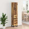 vidaXL Highboard Staré drevo 34,5 x 34 x 180 cm Kompozitné drevo