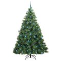 vidaXL Umelý vianočný stromček s 300 LED-i Zelená 210 cm PE a PVC