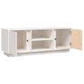 vidaXL TV skrinka biela 110x35x40,5 cm masívna borovica