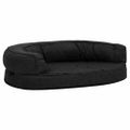 vidaXL Ergonomický matrac pre psa 75x53 cm ľanový vzhľad flís čierny