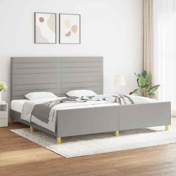 vidaXL Posteľ bez matraca bledosivá 200x200 cm látka