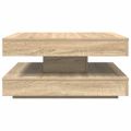 VidaXL Konferenčný stolík otočný o 360 stupňov dub sonoma 70x70x34,5cm