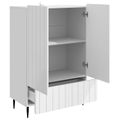 vidaXL Servírovacia skriňa Biela s vysokým leskom 66 x 34,5 x 97 cm