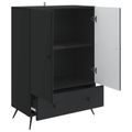 vidaXL Servírovacia skriňa Čierna 66 x 34,5 x 95 cm Kompozitné drevo