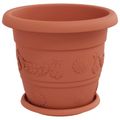 vidaXL Kvetináče 24 ks Tehlovo červená Ø 30 x 25 cm Plast