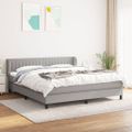 vidaXL Boxspring posteľ s matracom svetlosivá 100x200 cm látka