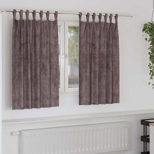 vidaXL Sametové závesy so záclonami 2 pcs Hnedá 140 x 140 cm Zamat