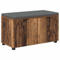 vidaXL Predsieňová lavica s vankúšom Staré drevo 80 x 38 x 46 cm