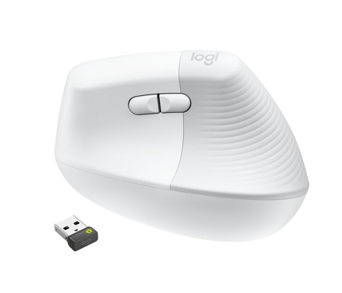 LOGITECH Lift For Business/Ergonomická/Optická/Pro praváky/4 000 DPI/USB+BT/Bílá