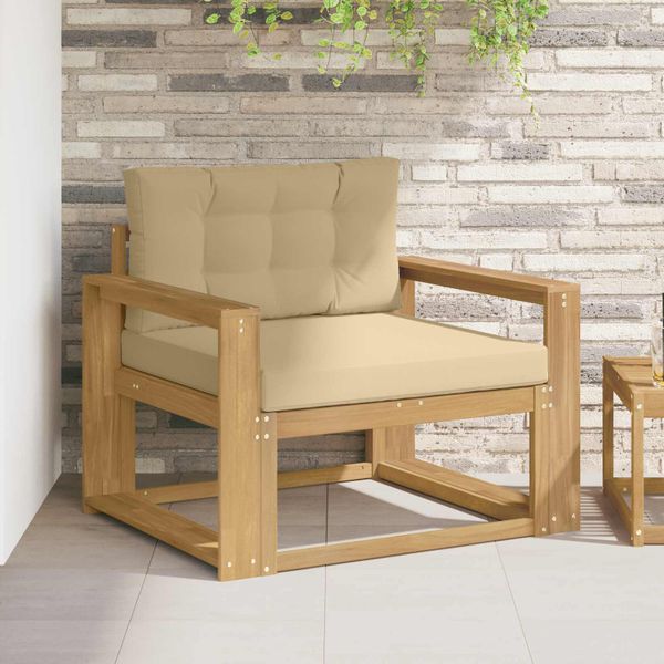 vidaXL Záhradná stredná sedačka Polyester Biela